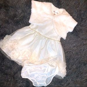 Holiday Dress with fur coat